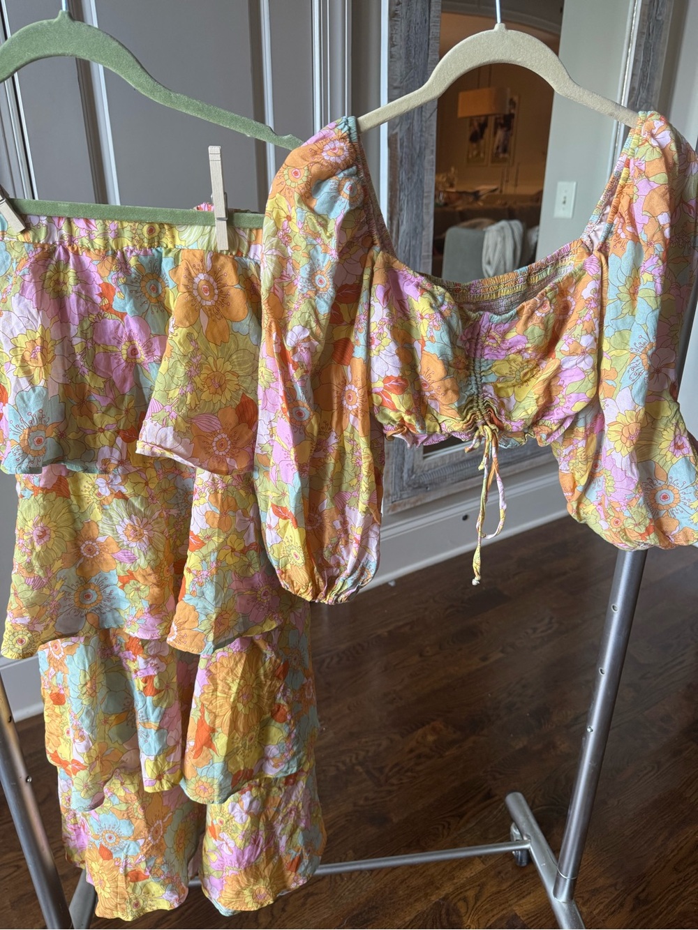 Show Me Your MuMu Floral Maxi Two-Piece Set in Yellow Pink Blue
